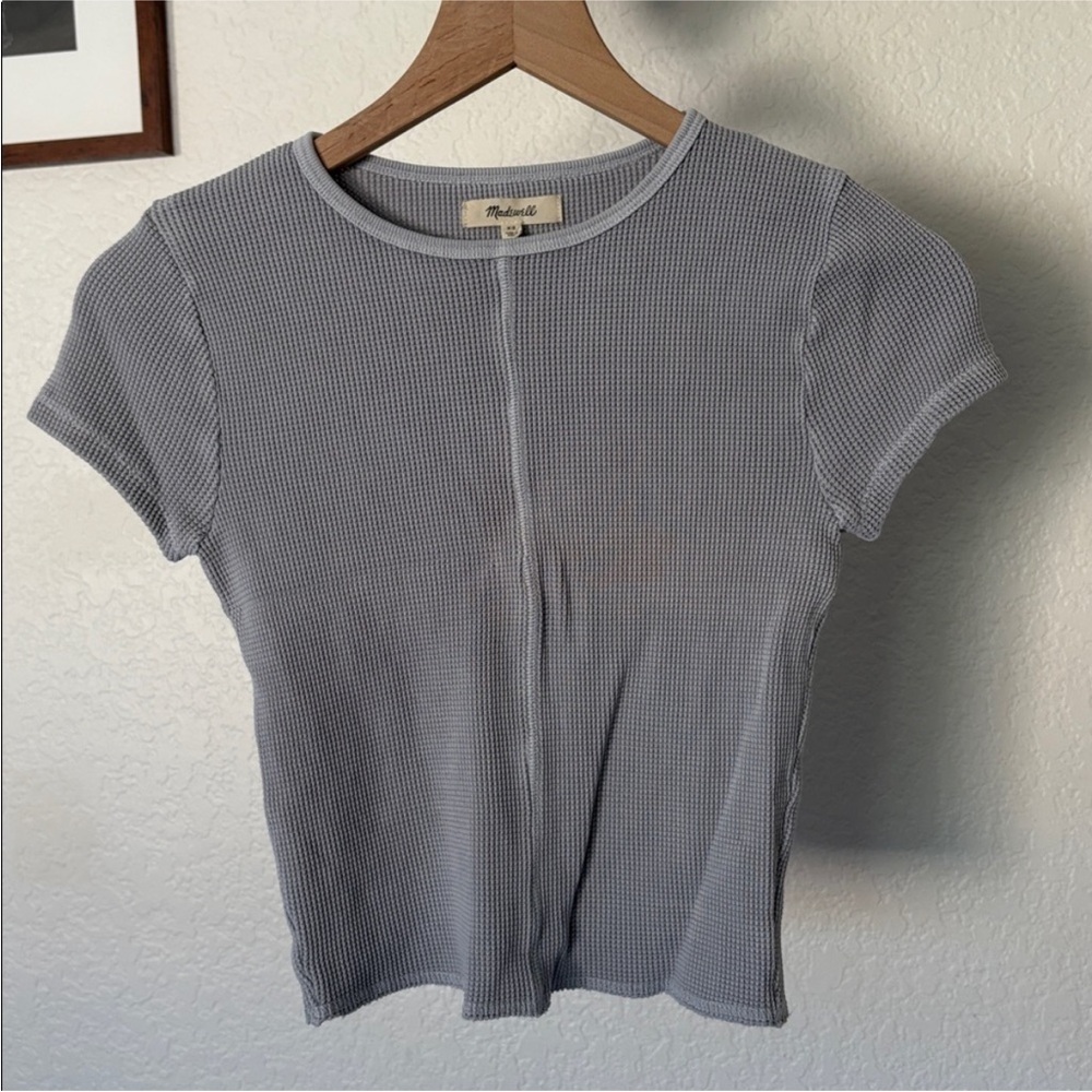 Madewell waffle knit crew neck crop tee - Picture 3 of 4